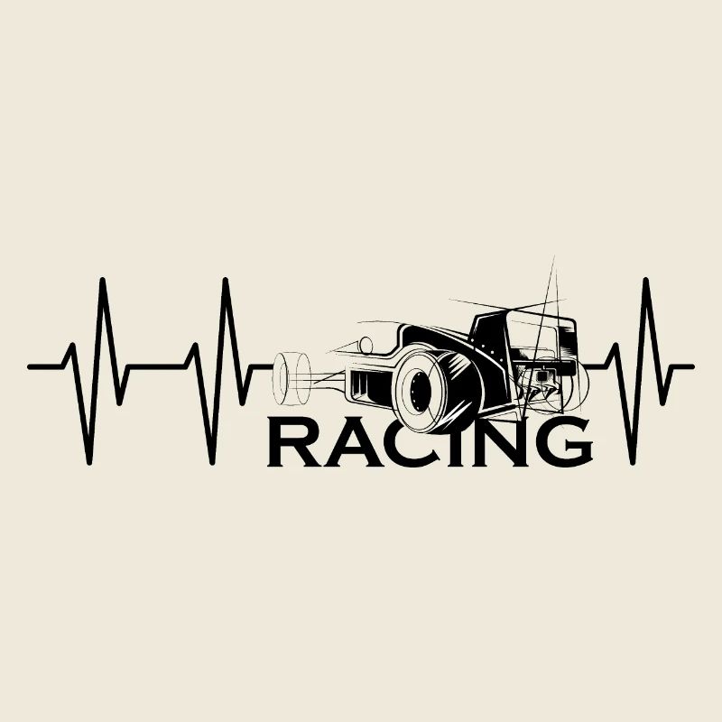 croquis de formule de battement de cœur icône de voitures de course pulse