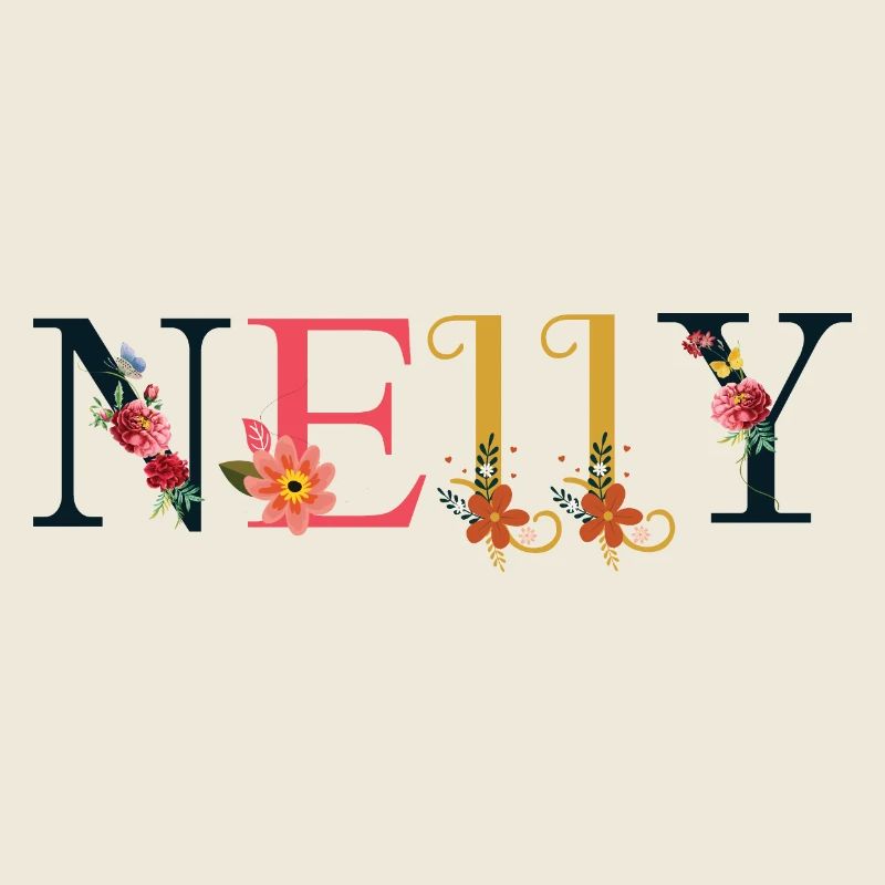 Nom NELLY décoré de fleurs