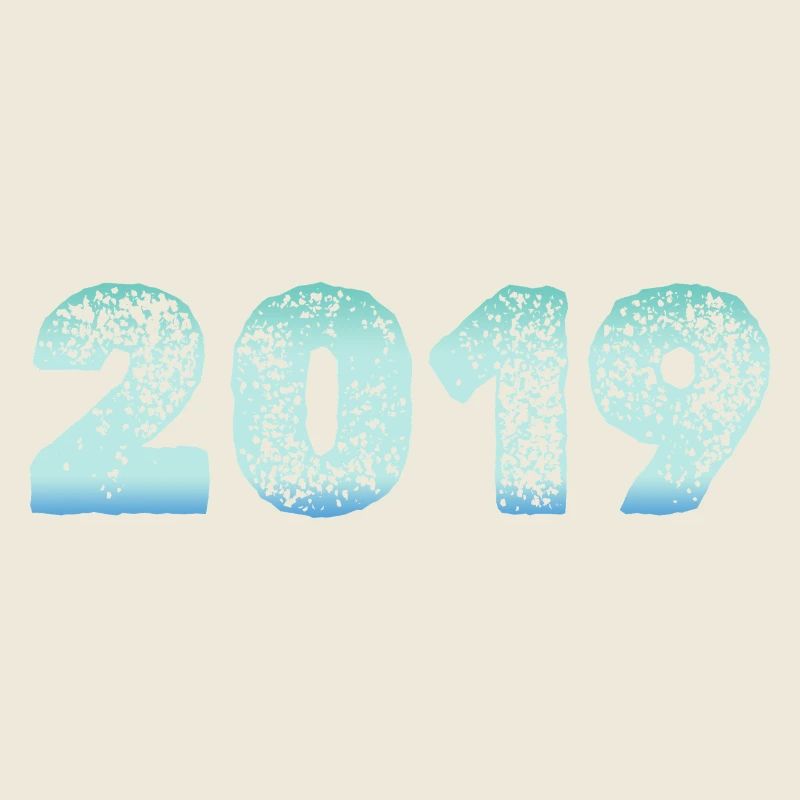 2019 with artistic watercolor design