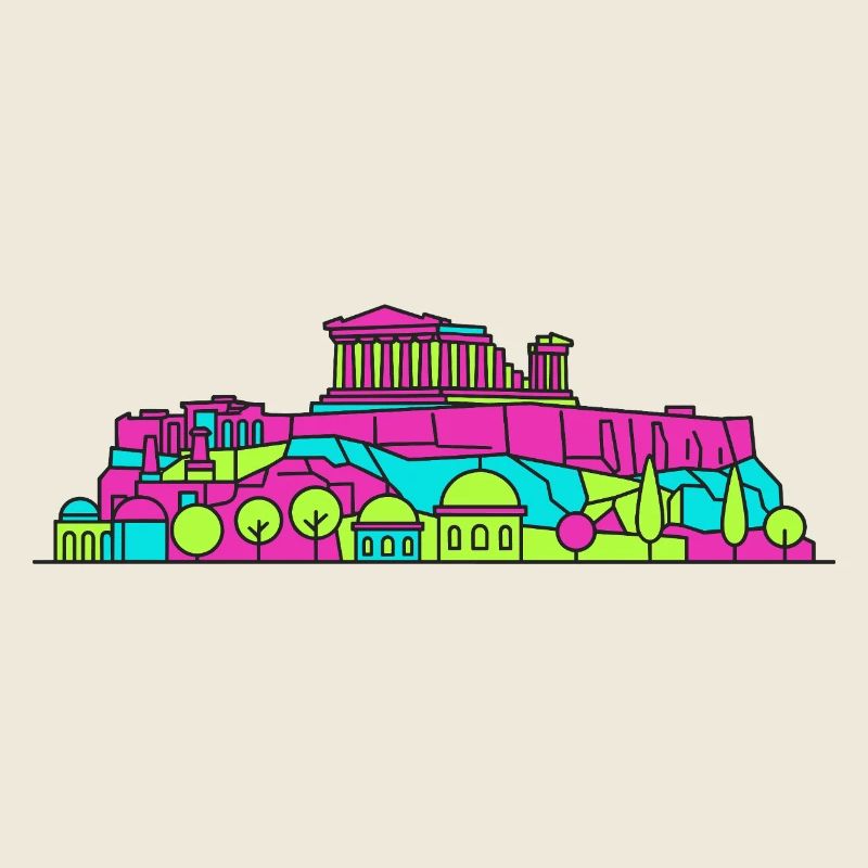 Silhouette de l’Acropole d’Athènes Art du Parthénon