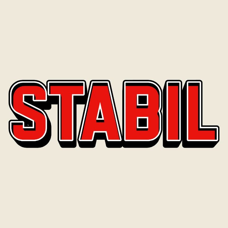 Lettrage en blocs rouge vif stable