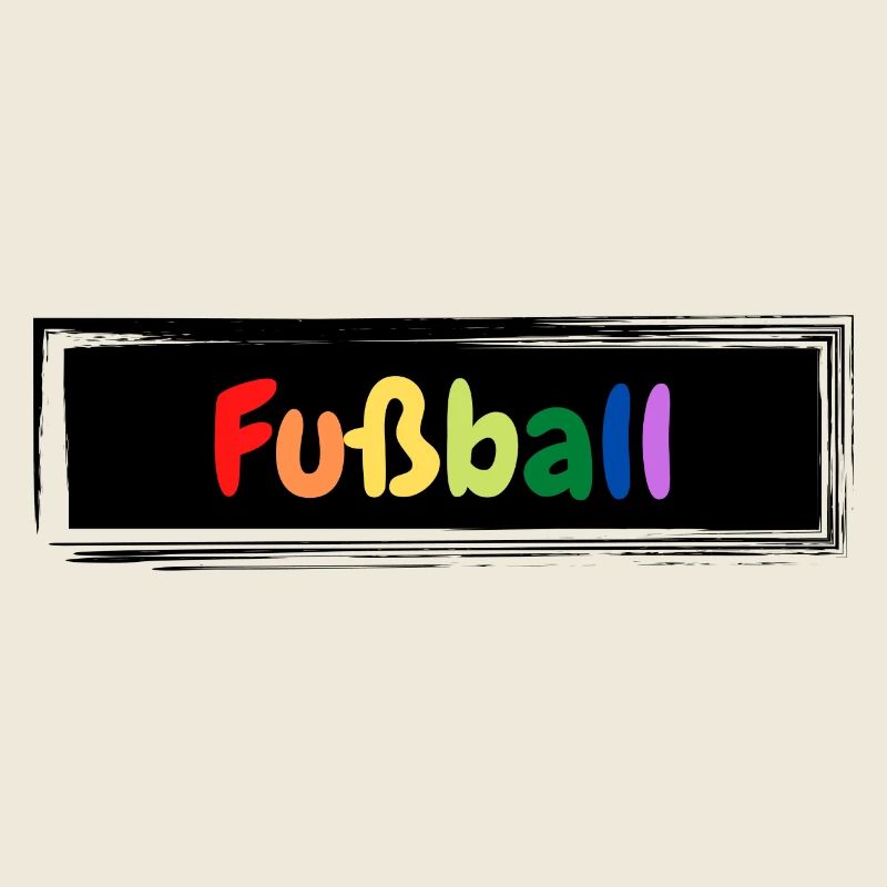 Fußball bunter Schriftzug
