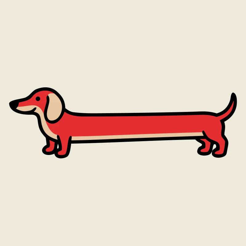 Dackel Teckel Hund Flat Design