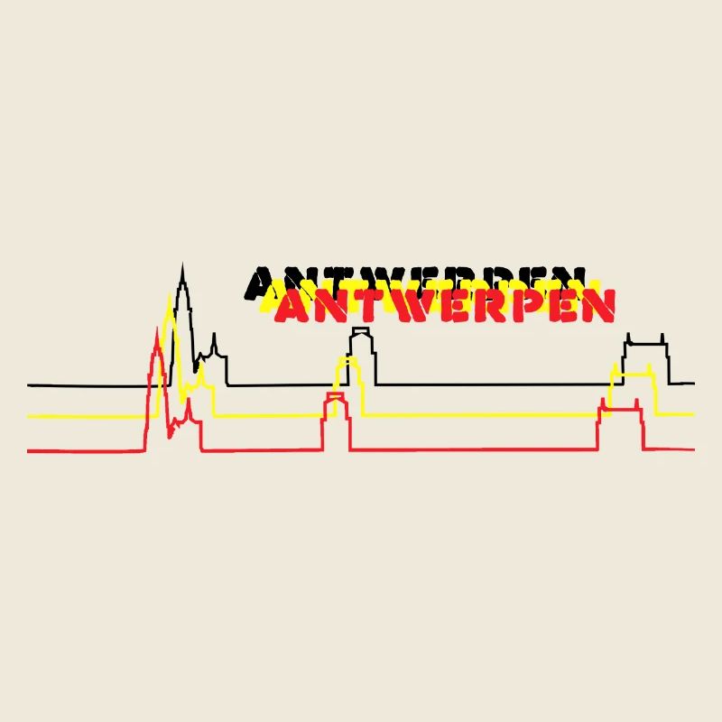 Antwerp, Belgium, tricolore Skyline