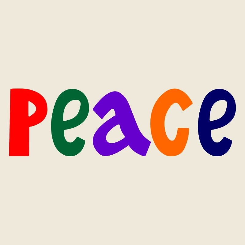 Colored letters with the word peace "Peace"