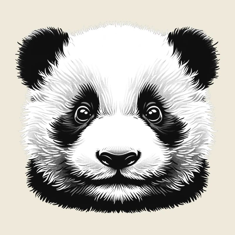 Pandas 🐼 Black and White Panda Face Art