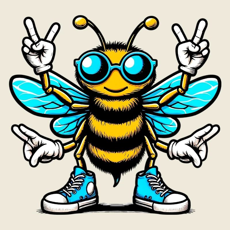 Abeille avec des lunettes de soleil