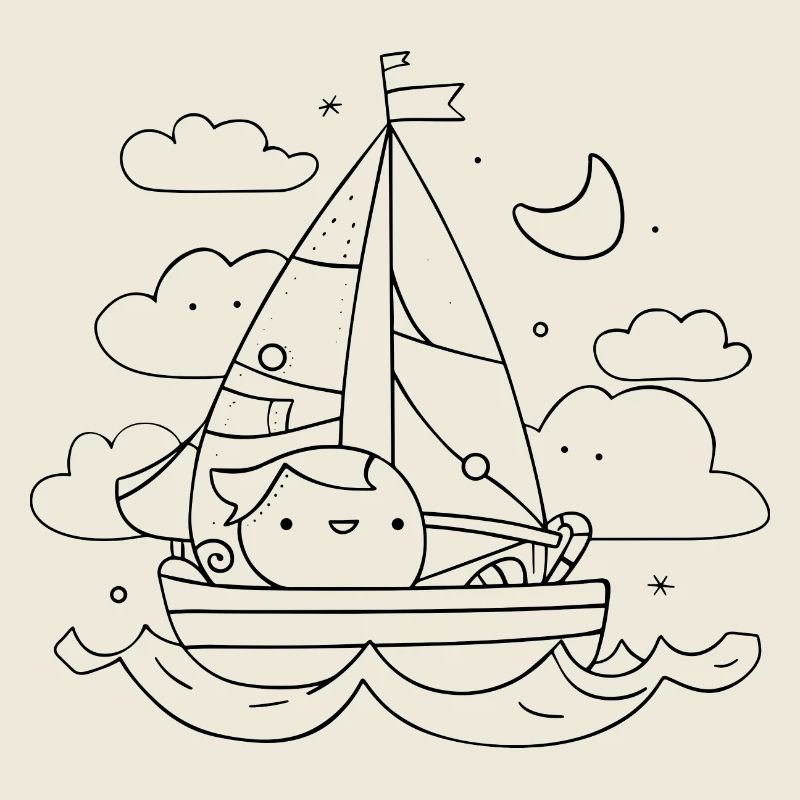 Segeln Cartoon Look