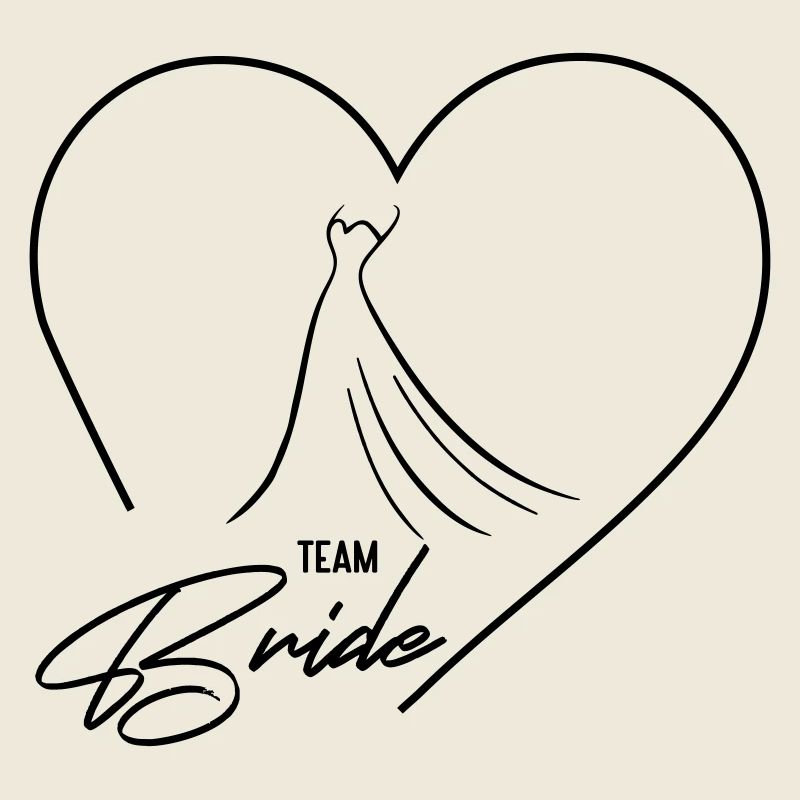 Team Bride! Herz & Brautkleid, personalisierbar