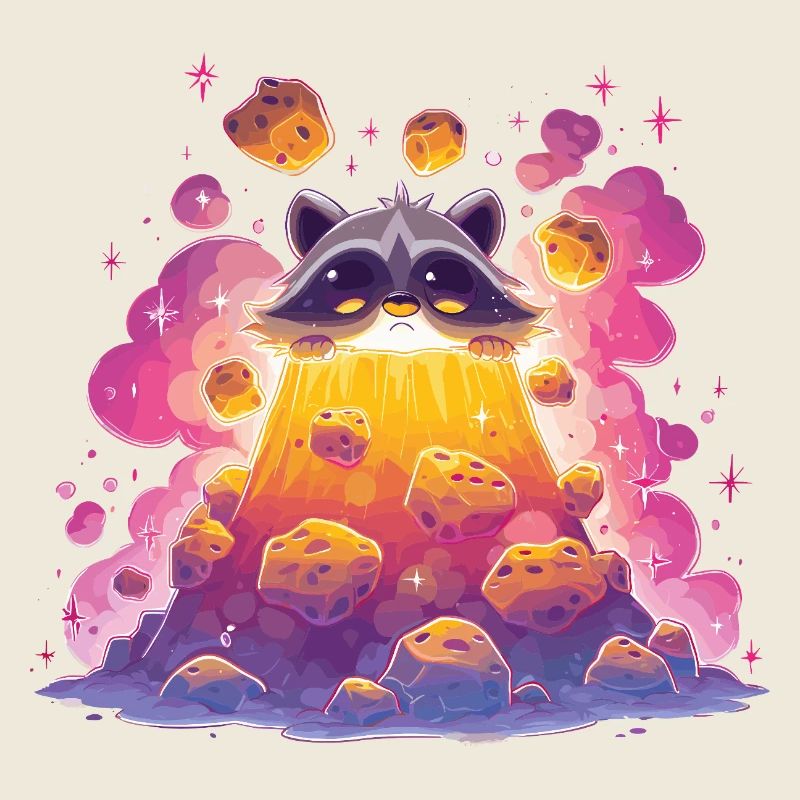 Waschbär Vulkanlava