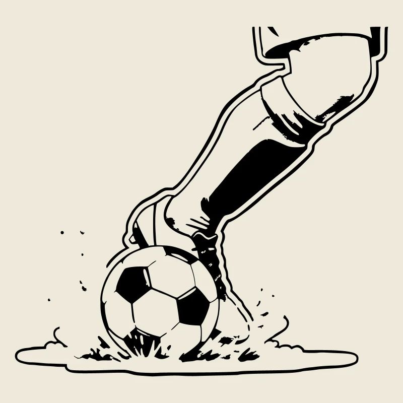 Soccer Shot Closeup Kick Vector