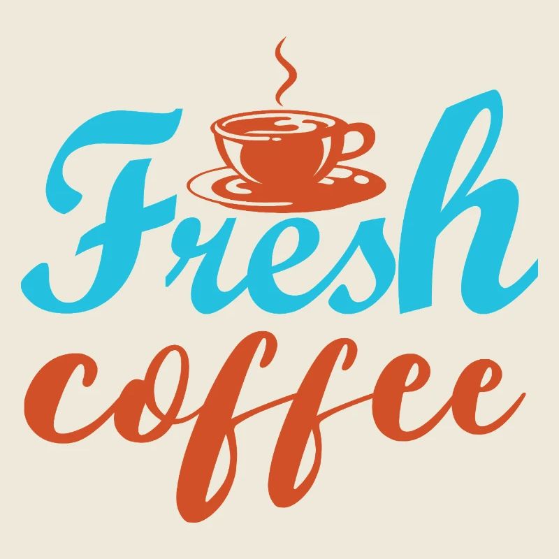 Café frais - inscriptions colorées