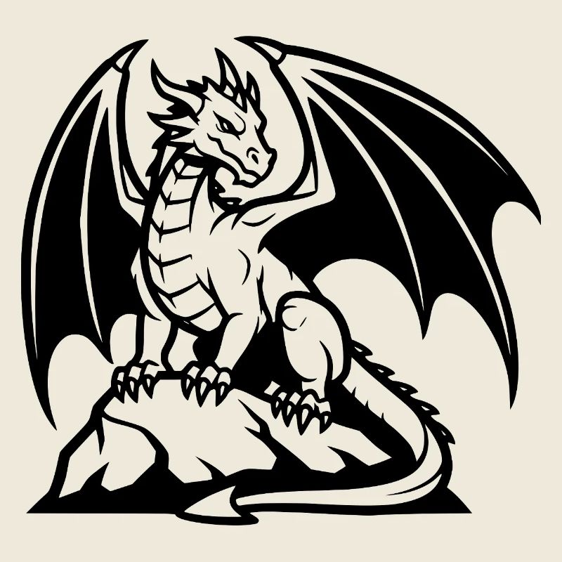Drache Logo – Fantasy Krafttier Design