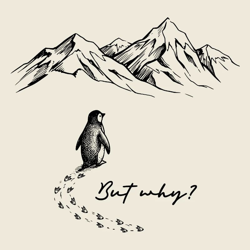 But why? Pinguin Meme Schneespur Eis Berge Schnee