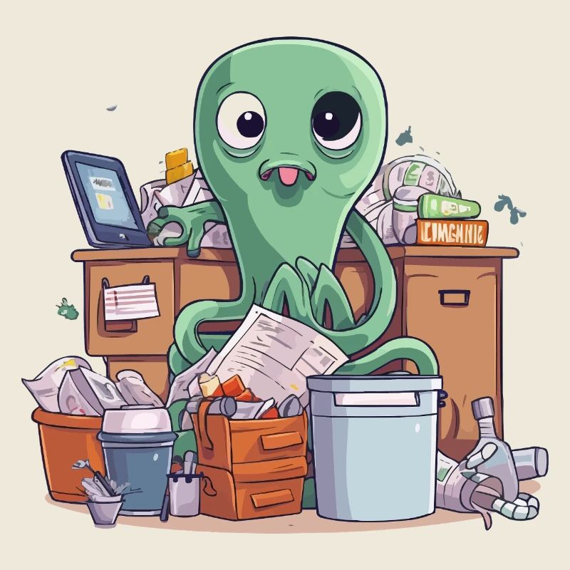 Alien Büroheld Recycling Chaos