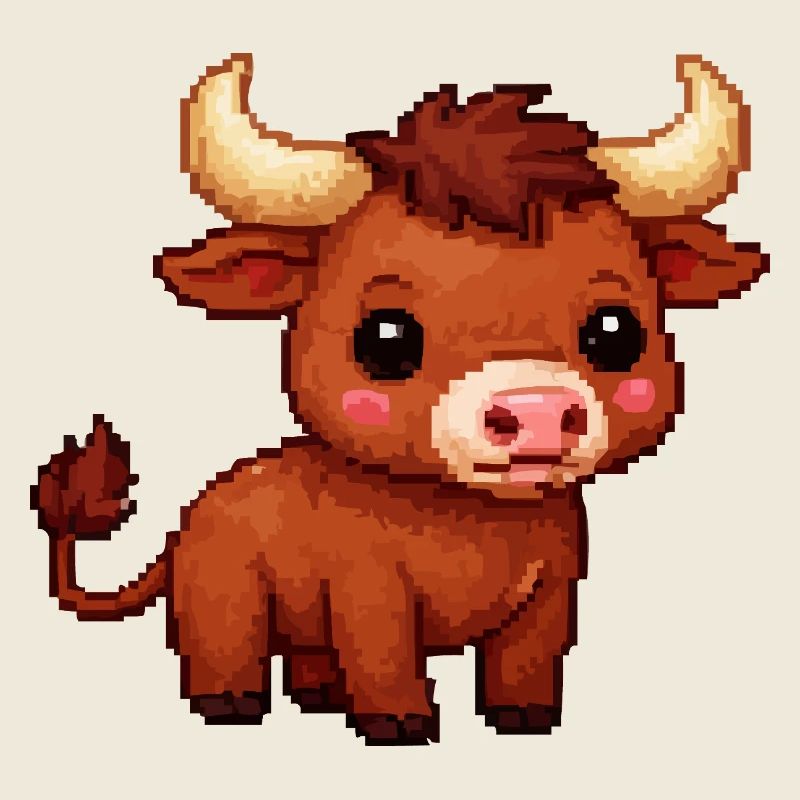 Pixel Bull Cuddly Bull