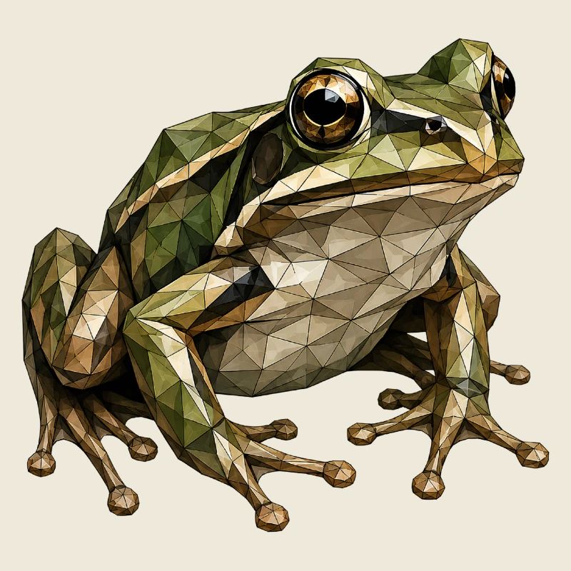 Geometric Frog Polygon Art