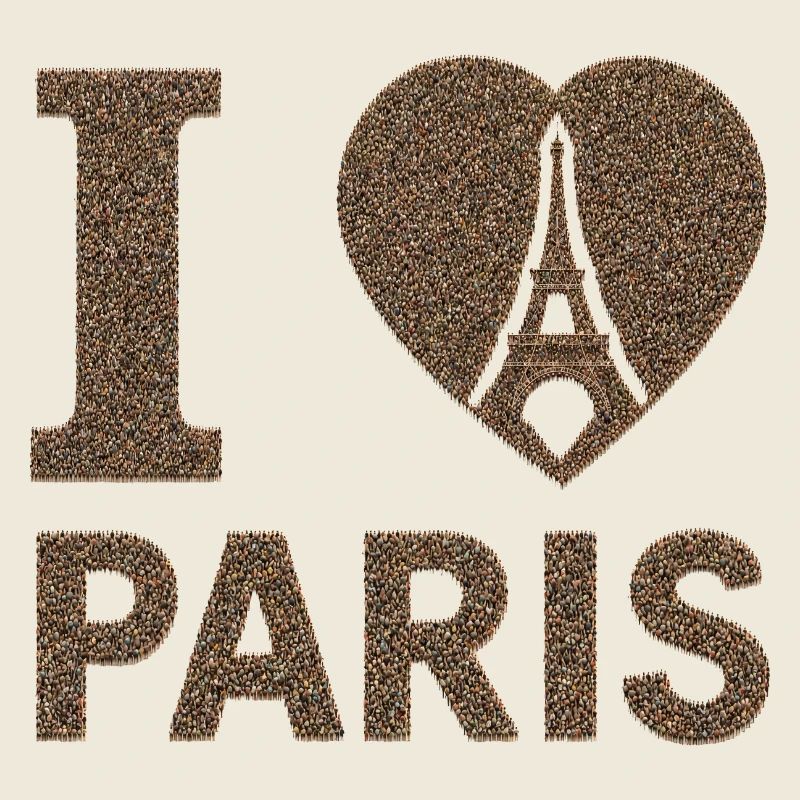 I Heart Paris Crowd Art