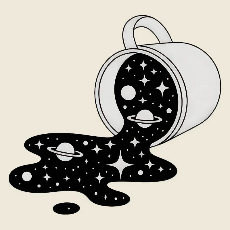 Cosmic Spill Galaxy Pour