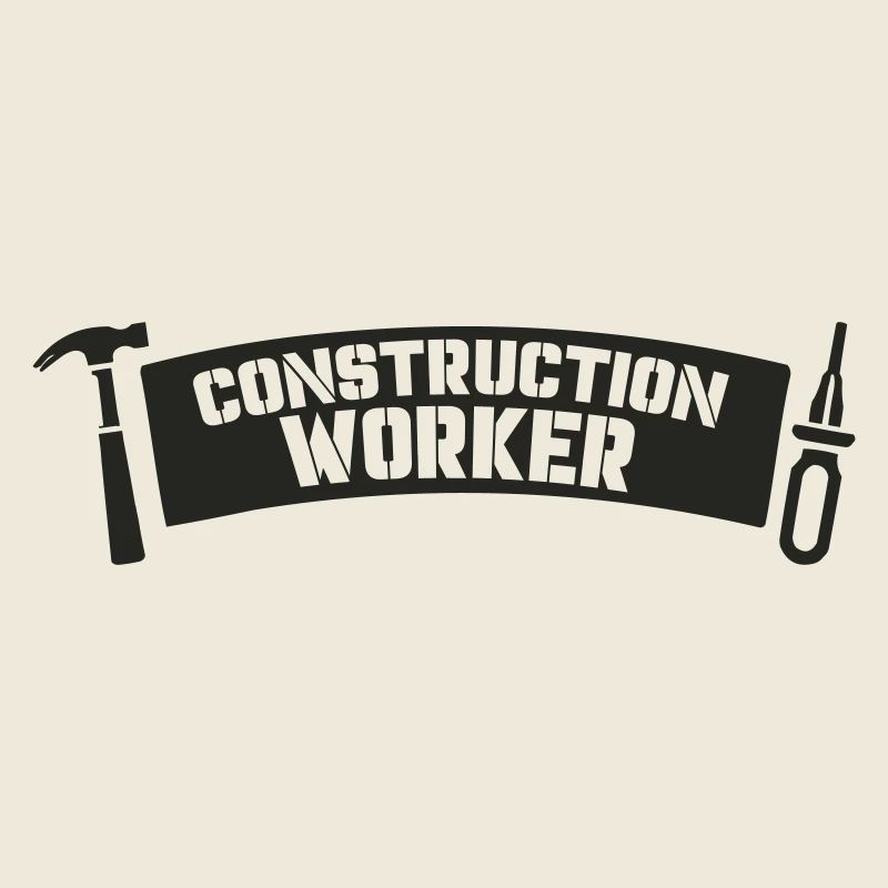 Construction Worker Motif Print