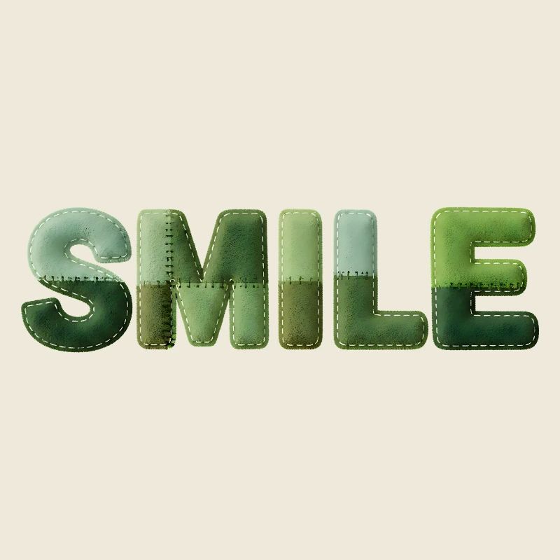 Patchwork Smile Positive motif for a good mood
