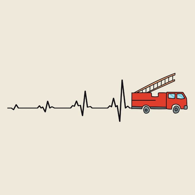 Fire Brigade Heartbeat Firefighter Fire Truck