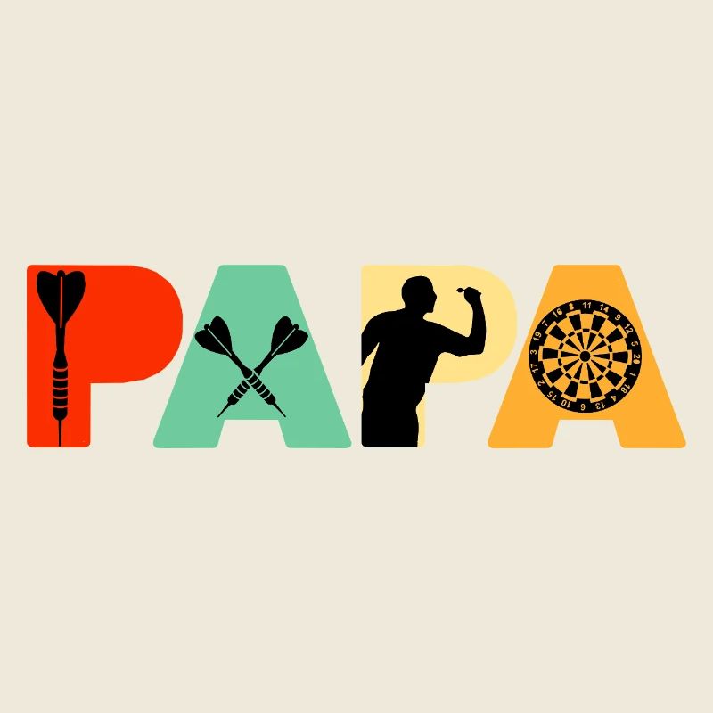 Papa Dart Master Retro Vintage Sunset Typografie