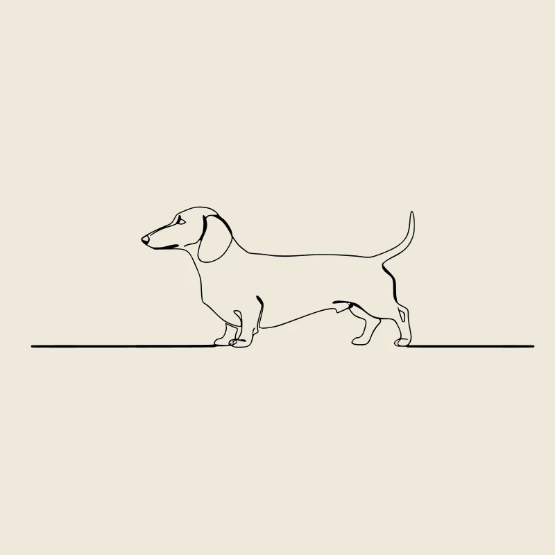 Teckel Dackel One Line Art