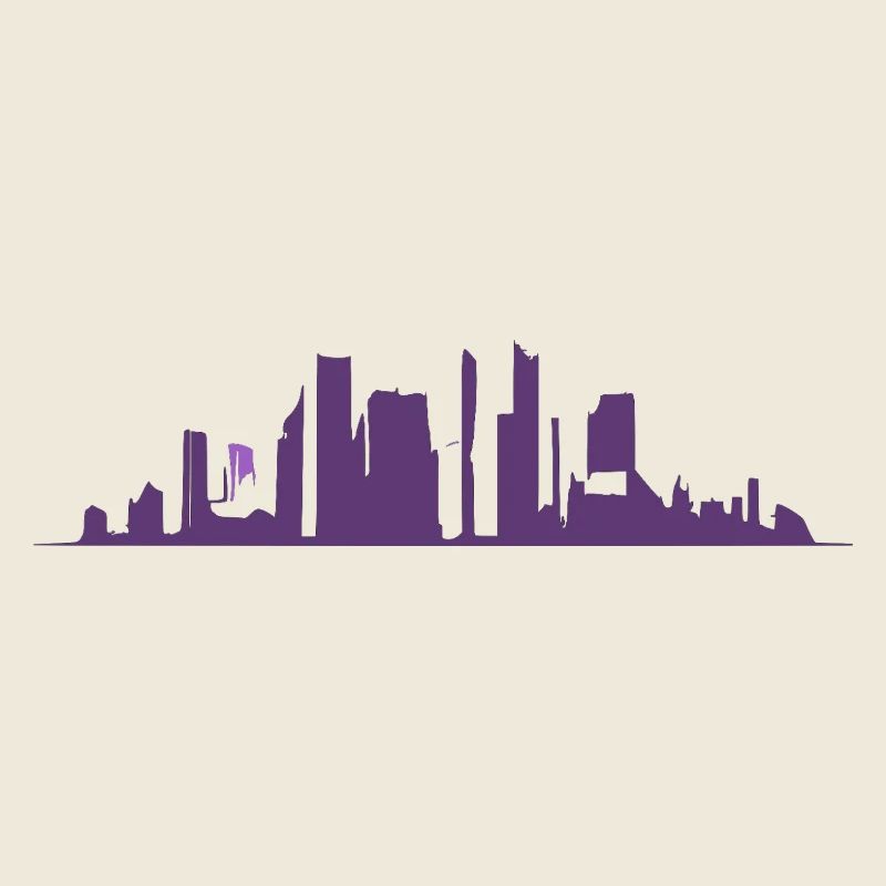 Silhouette urbaine en dégradation violette