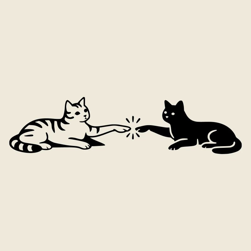 Katzen Berührung Pfoten Michelangelo