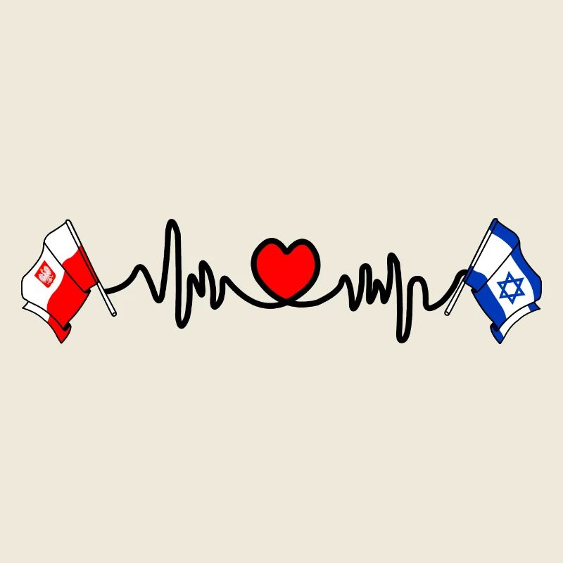Cardio cardiaque Drapeau Pologne, drapeau Israël
