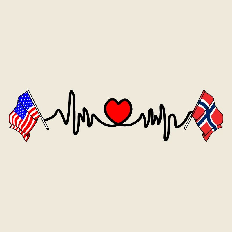 Cardio Heart Flag États-Unis Norvège