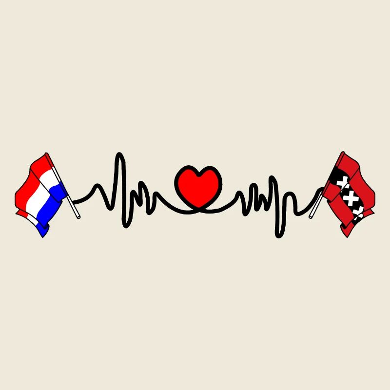 Cardio coeur Drapeau Pays-Bas, Amsterdam