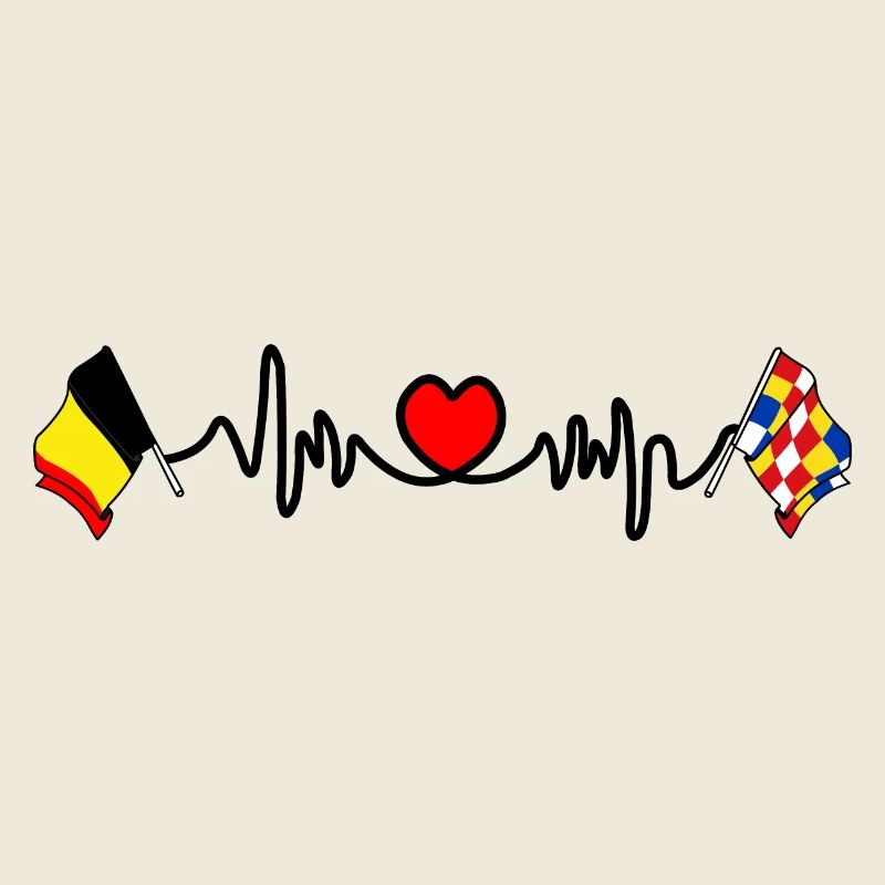 Cardio heart with Flag Belgium, Antwerp
