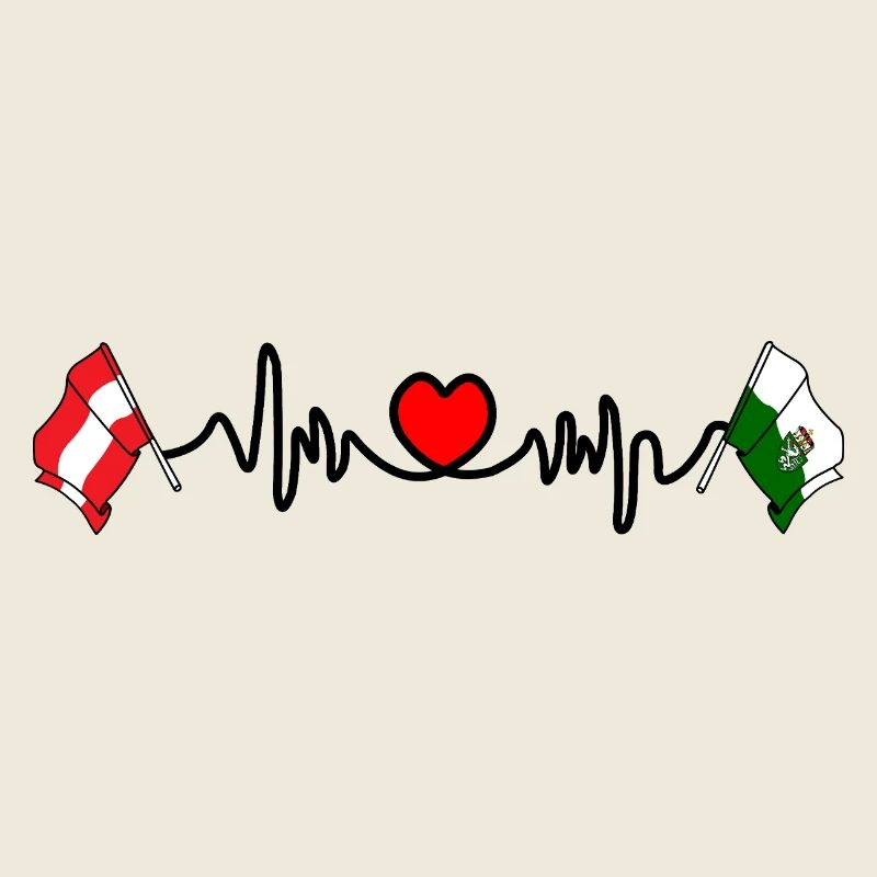 Drapeaux de Styrie avec battement de cœur