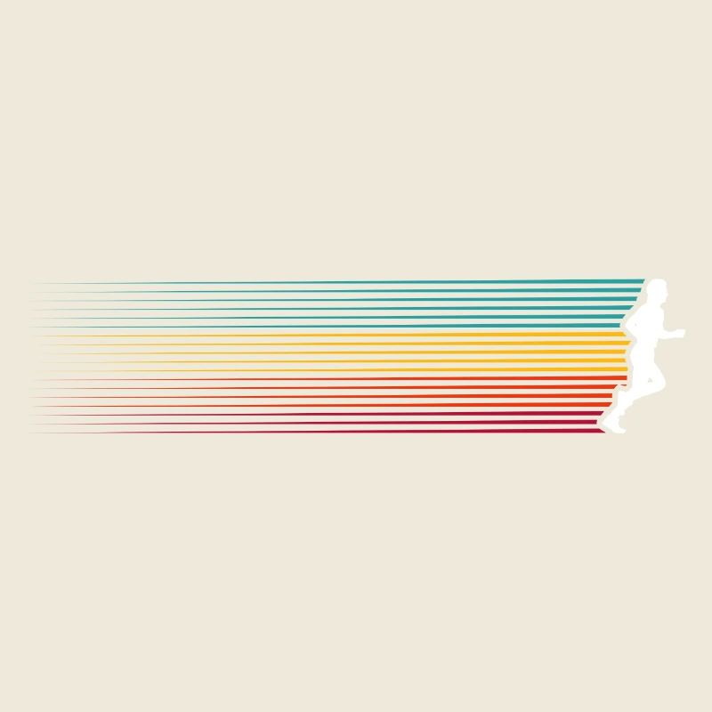 Rainbow Stripes Run Silhouette