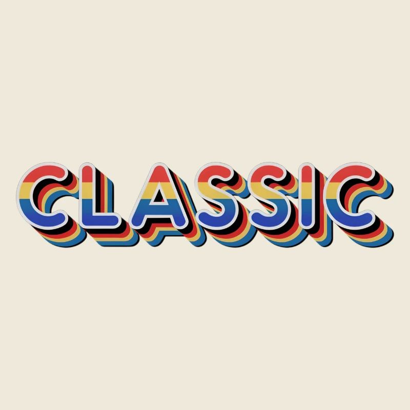 Texte rétro arc-en-ciel classique