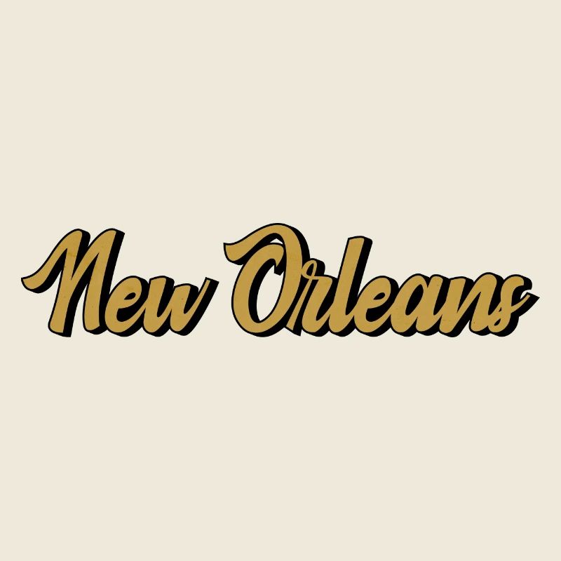 Écriture vintage Gold de La Nouvelle-Orléans