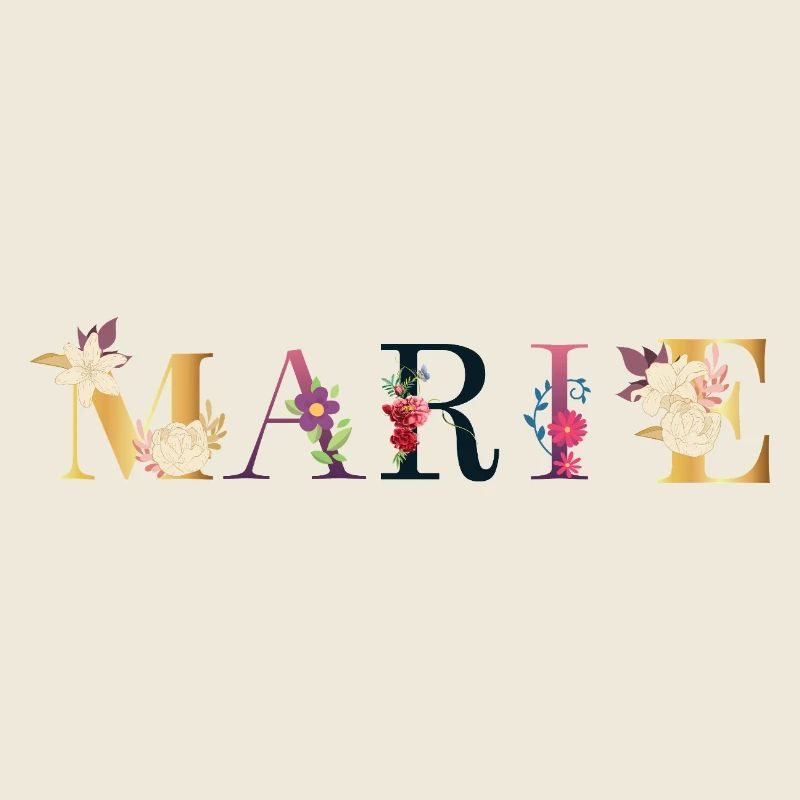 MARIE name decorated with flowers