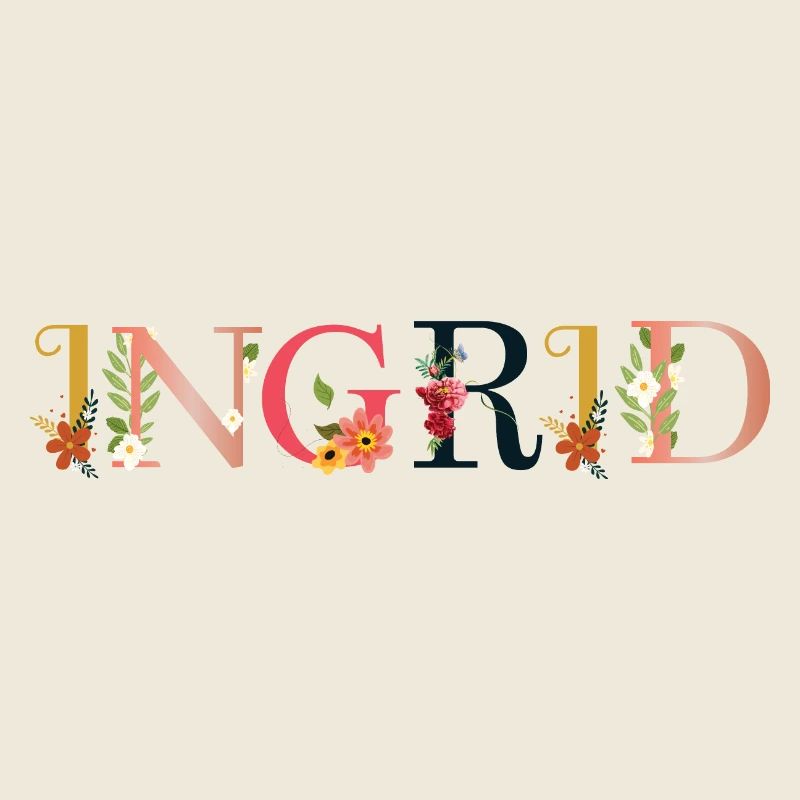 Le nom INGRID est fleuri