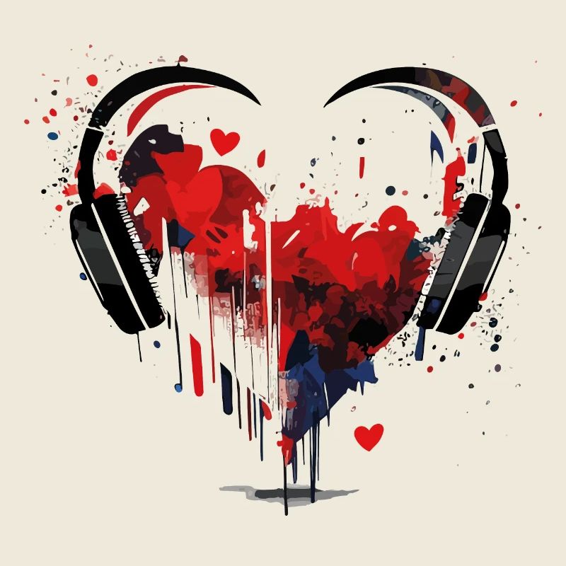 Herz der Musik - Grunge Kopfhörer
