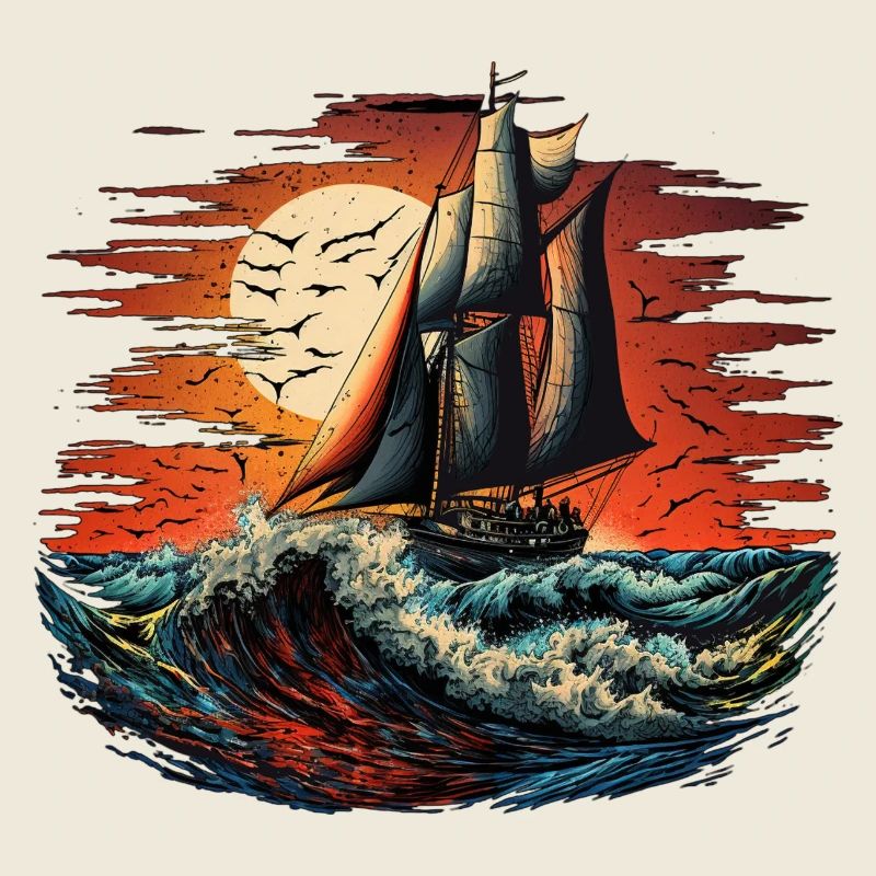 Segelschiff bei voller Fahrt