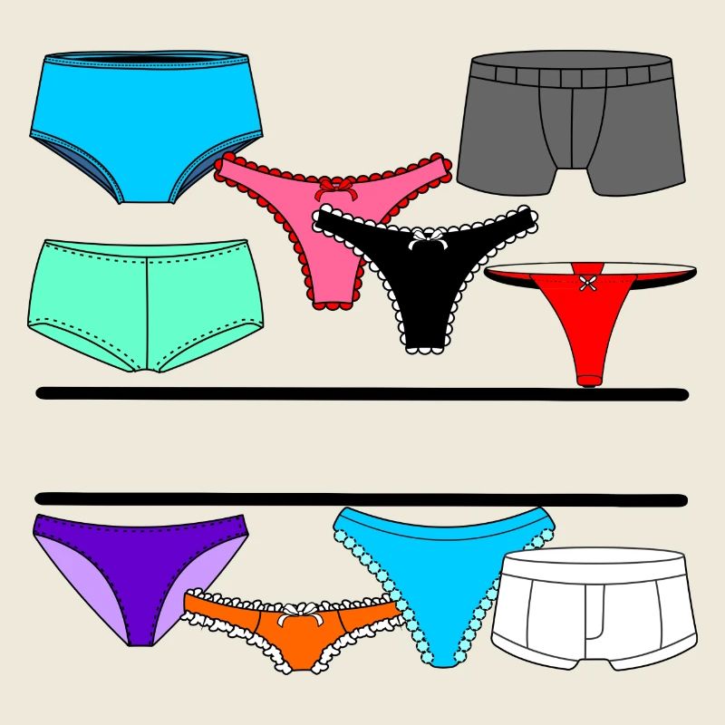 Logo de lingerie avec slips et caleçons