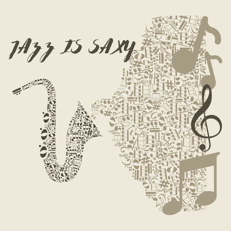 Musikalisches Saxophon Design in Noten