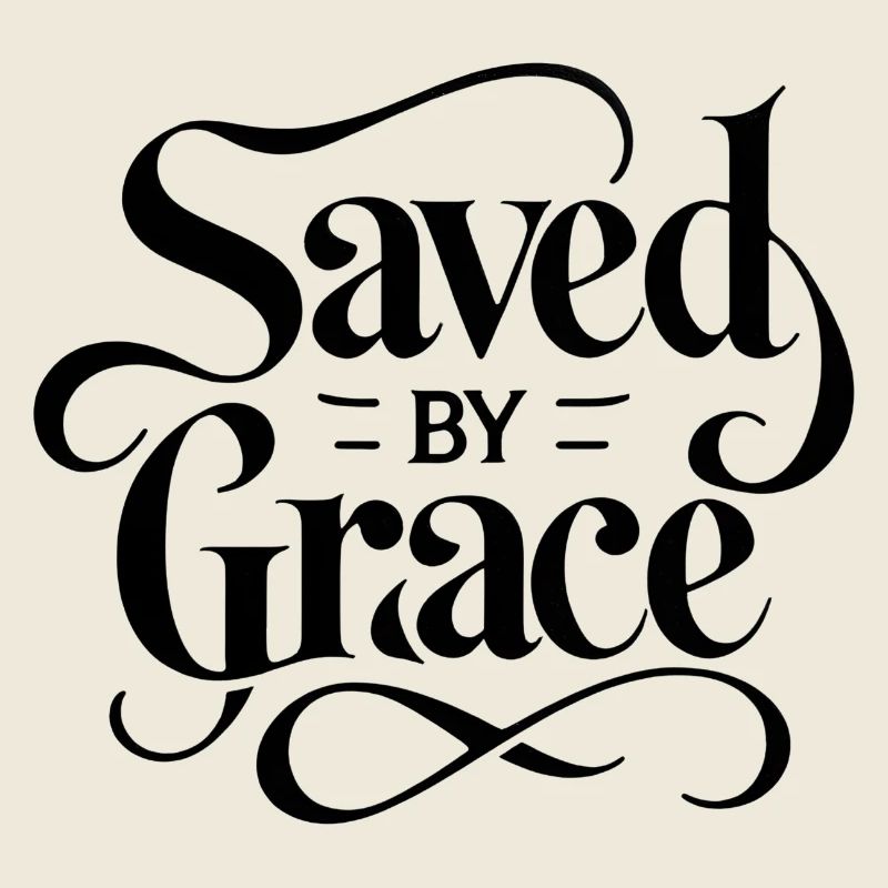 Saved by Grace Schriftzug Design