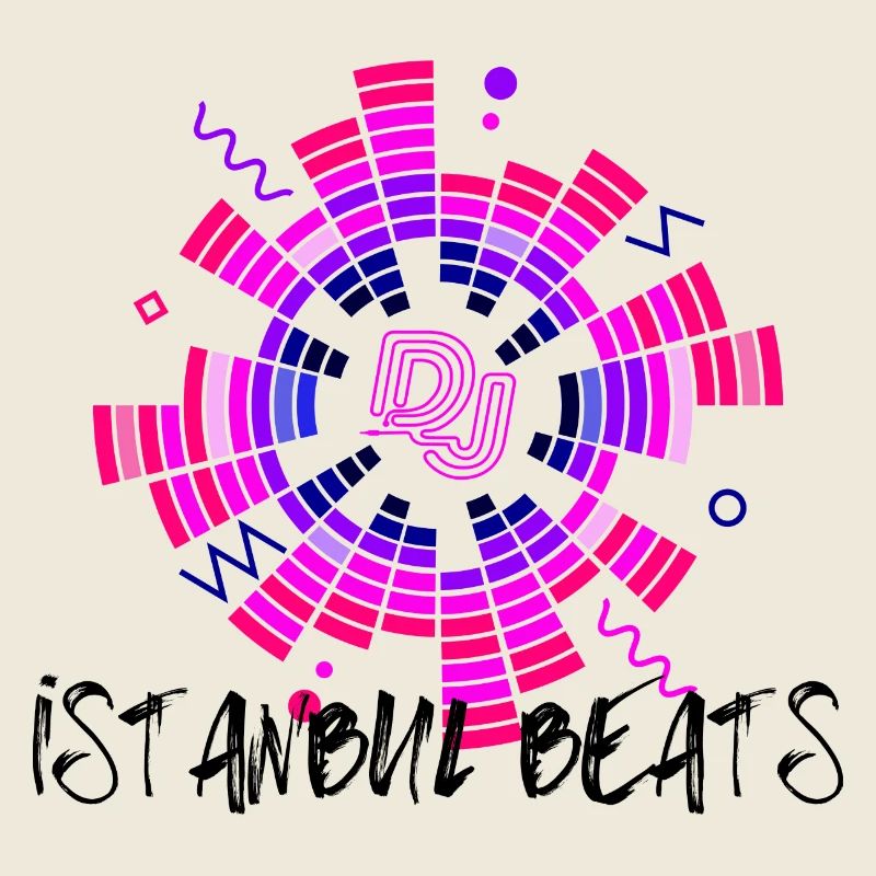 Disco Neon DJ Circle Design