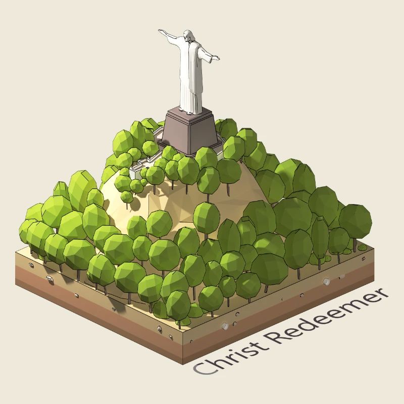 Geometric low poly Christ the Redeemer