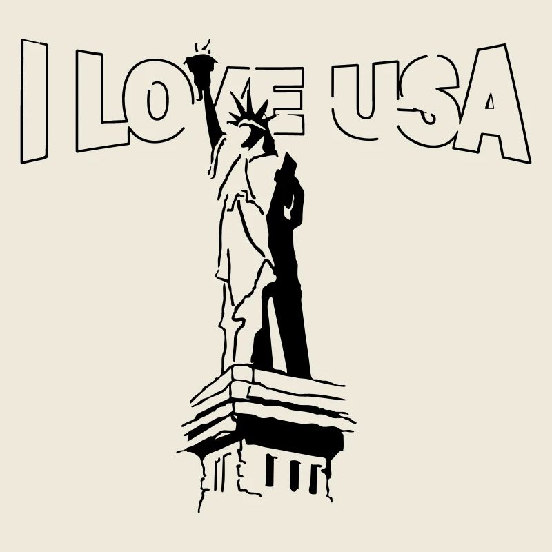J’adore les États-Unis avec la Statue de la Liberté (graphique vectoriel)