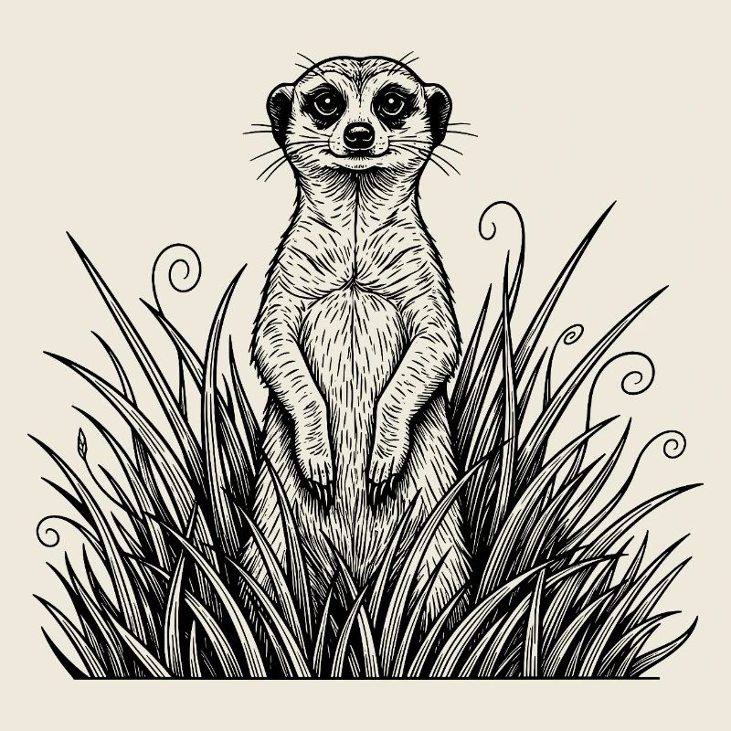 Erdmännchen im Gras