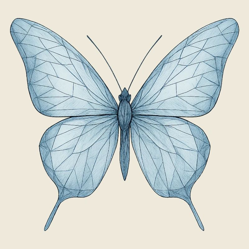 Papillon géométrique bleu